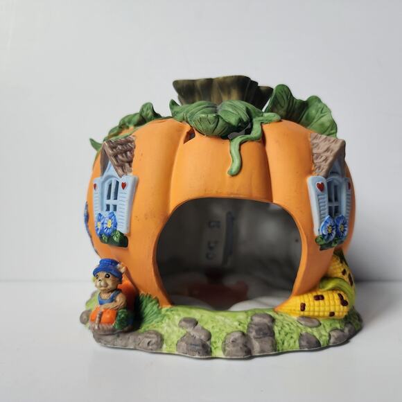 Partylite Harvest Pumpkin Tea Light House - P7316 Retired Halloween Decor - Picture 3 of 8